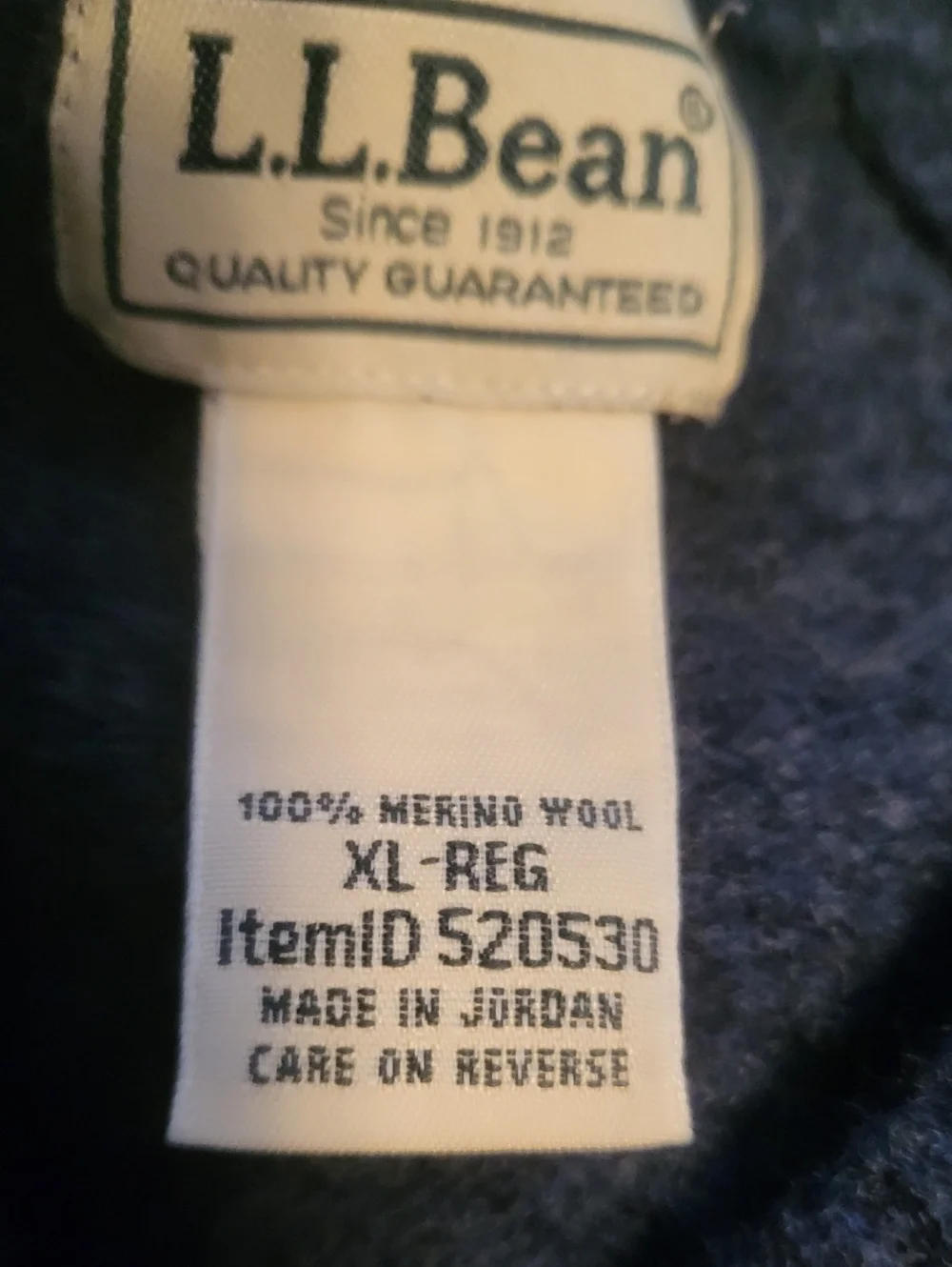 L.L. Bean Navy Wool Crewneck Sweater